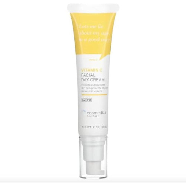 Cosmedica Skincare Vitamin C Facial Day Cream – 60ml | Brightening, Anti-Aging Moisturiser with MSM, Jojoba & Green Tea