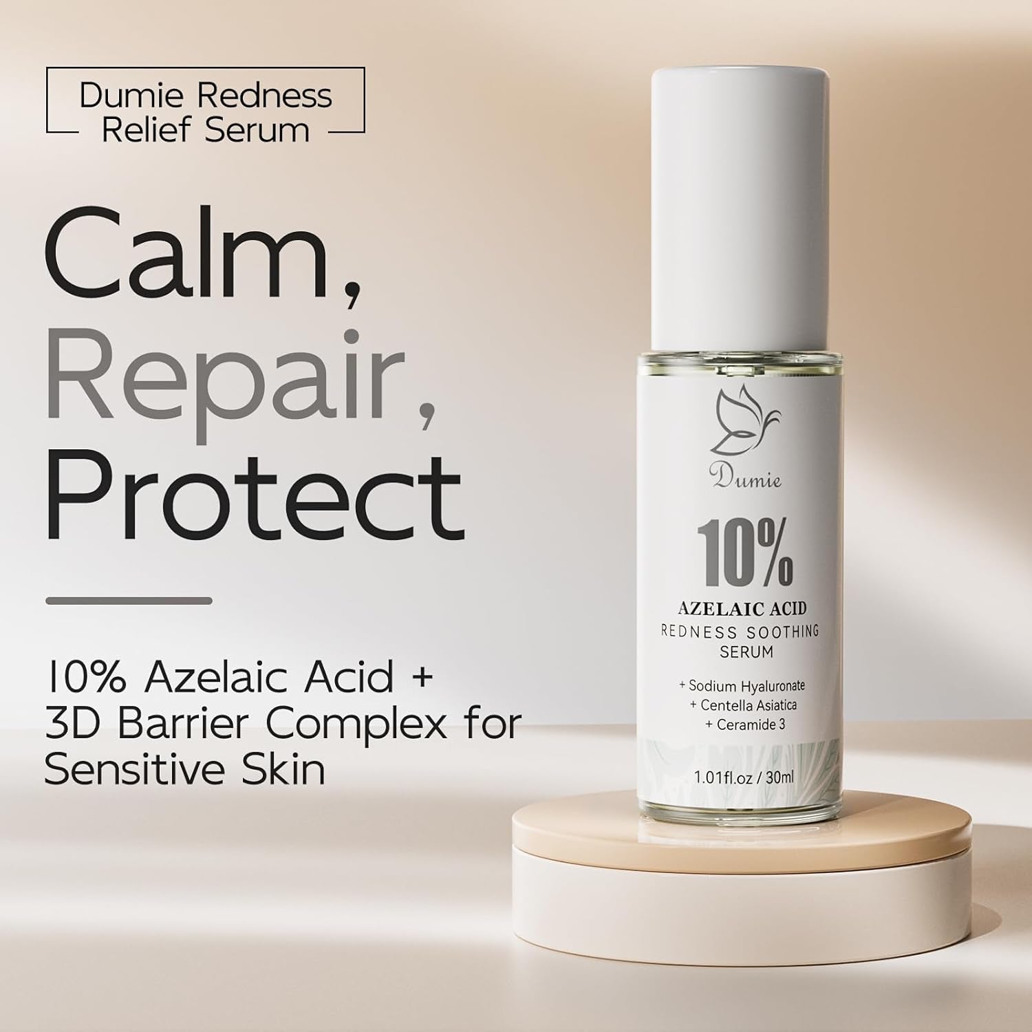 Dumie 10% Azelaic Acid Redness Soothing Serum – 30ml | Calms Redness & Strengthens Skin Barrier