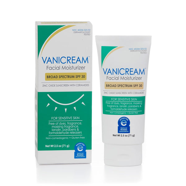 Vanicream Facial Moisturizer with SPF 30 – 71g | Mineral Sunscreen for Sensitive Skin with Ceramides & Zinc Oxide