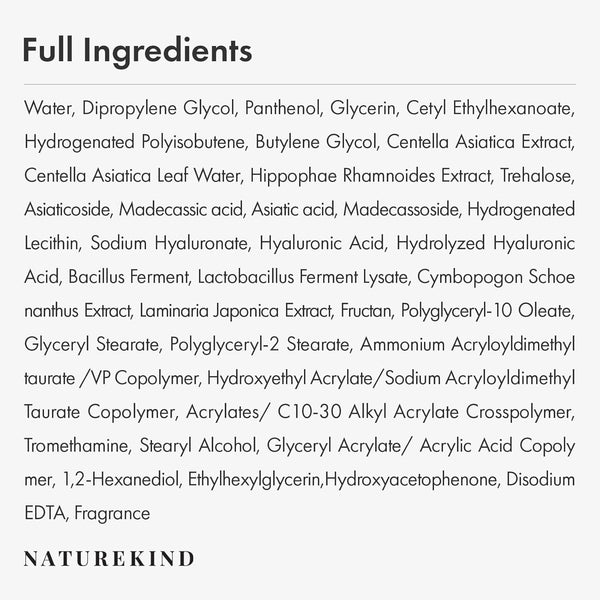 NATUREKIND Cica Panthenol Cream – 150g | Deep Hydration & Skin Barrier Repair for Dry, Sensitive Skin