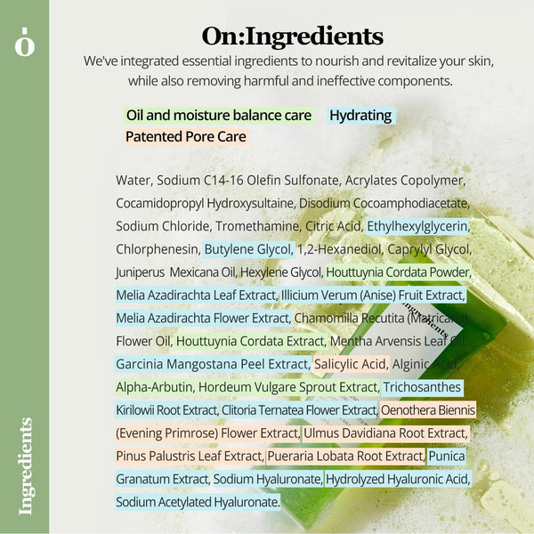 ONGREDIENTS Deep Foaming Cleanser Balancing Care – 120ml | Gentle, Organic Heartleaf Facial Cleanser