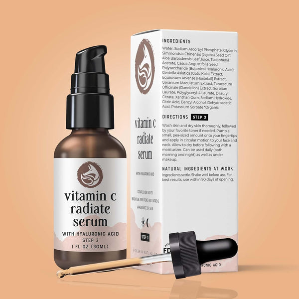 Foxbrim Naturals Vitamin C Radiate Serum – 30ml | Brightening & Anti-Aging Face Serum