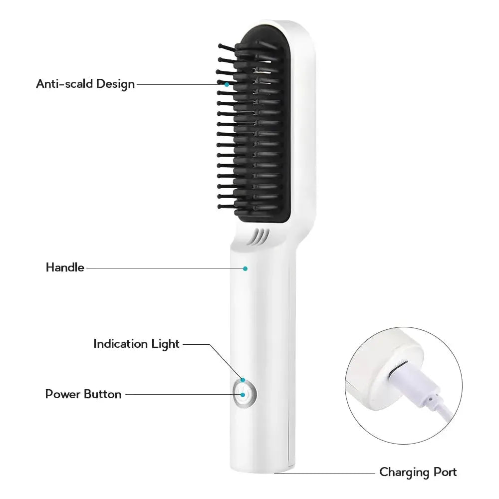 Ceramic Electric Hair Brush - Glam Global UK