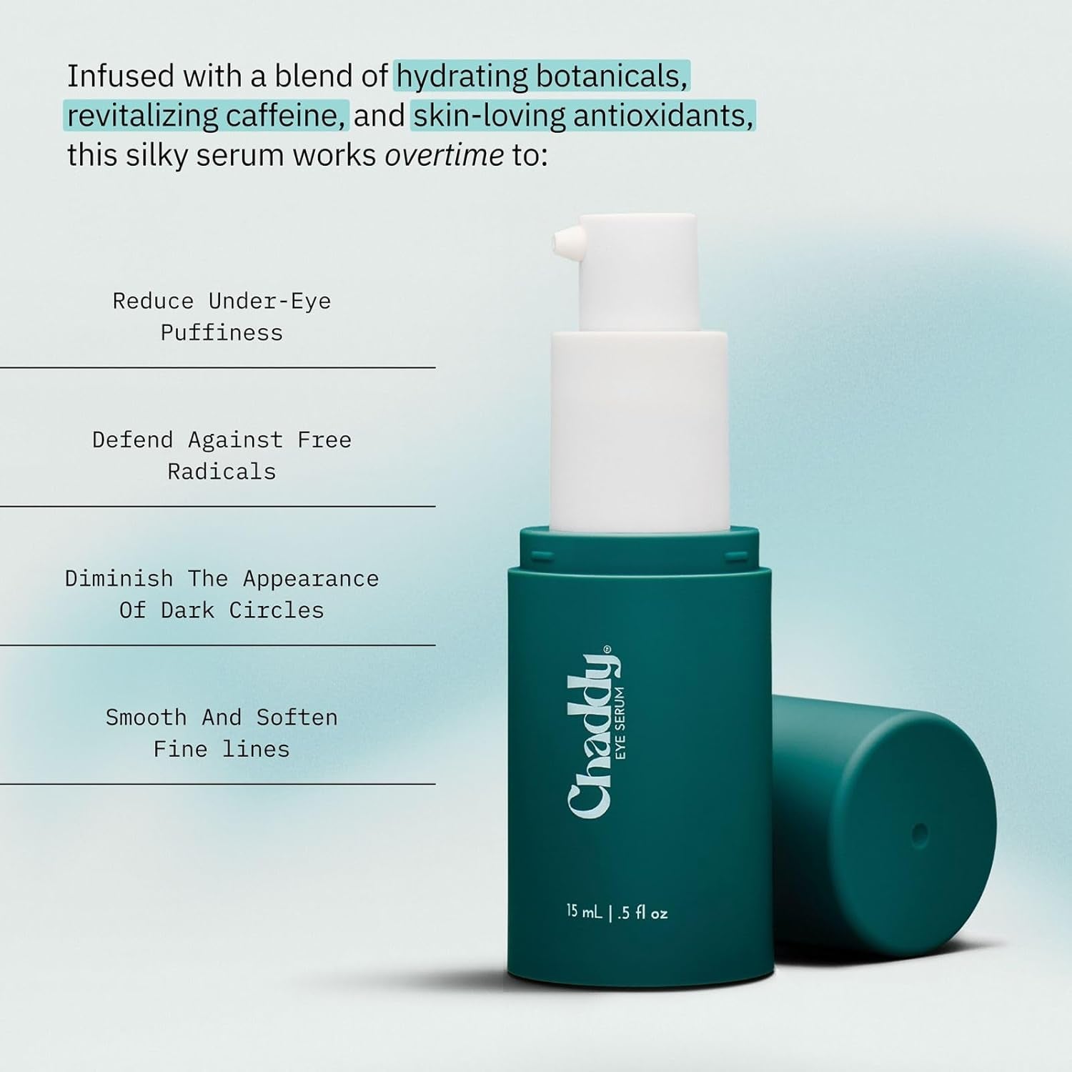 Chaddy Silky Eye Serum – 15ml | Brightening, Depuffing & Hydrating Under-Eye Treatment with Caffeine & Peptides