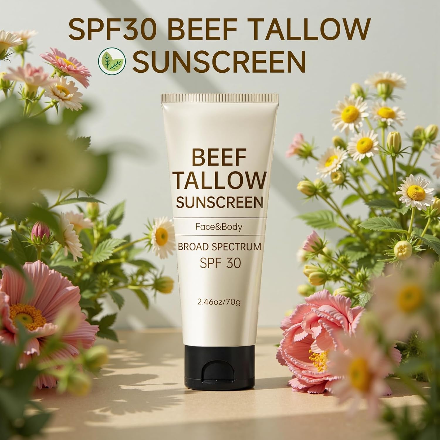 Outccogo Beef Tallow Sunscreen – 70g | Natural, Reef-Safe Sun Protection with Deep Hydration for Face & Body