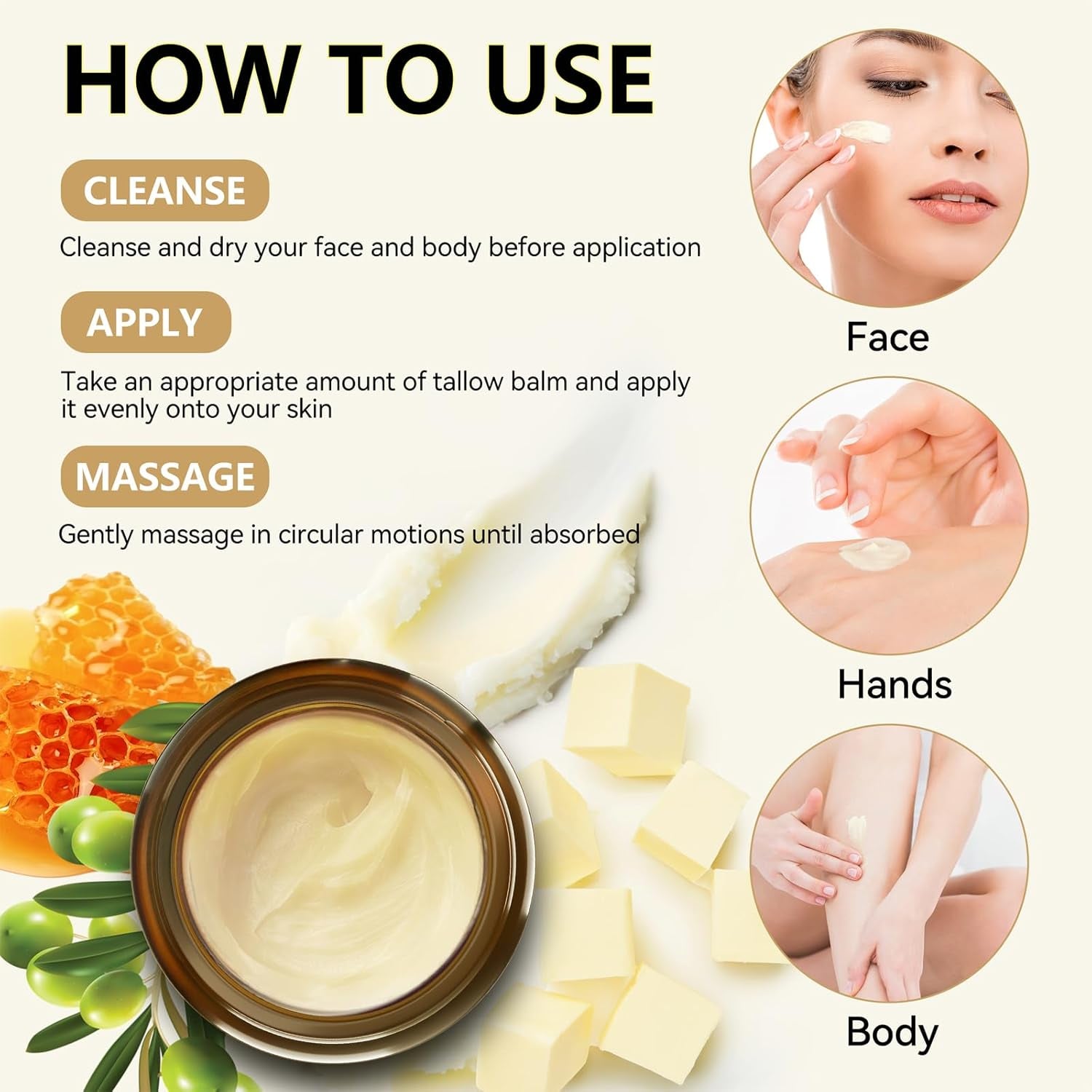 Veakoo Face & Body Moisturizer Tallow Balm – 91g | Deep Nourishment & Long-Lasting Hydration