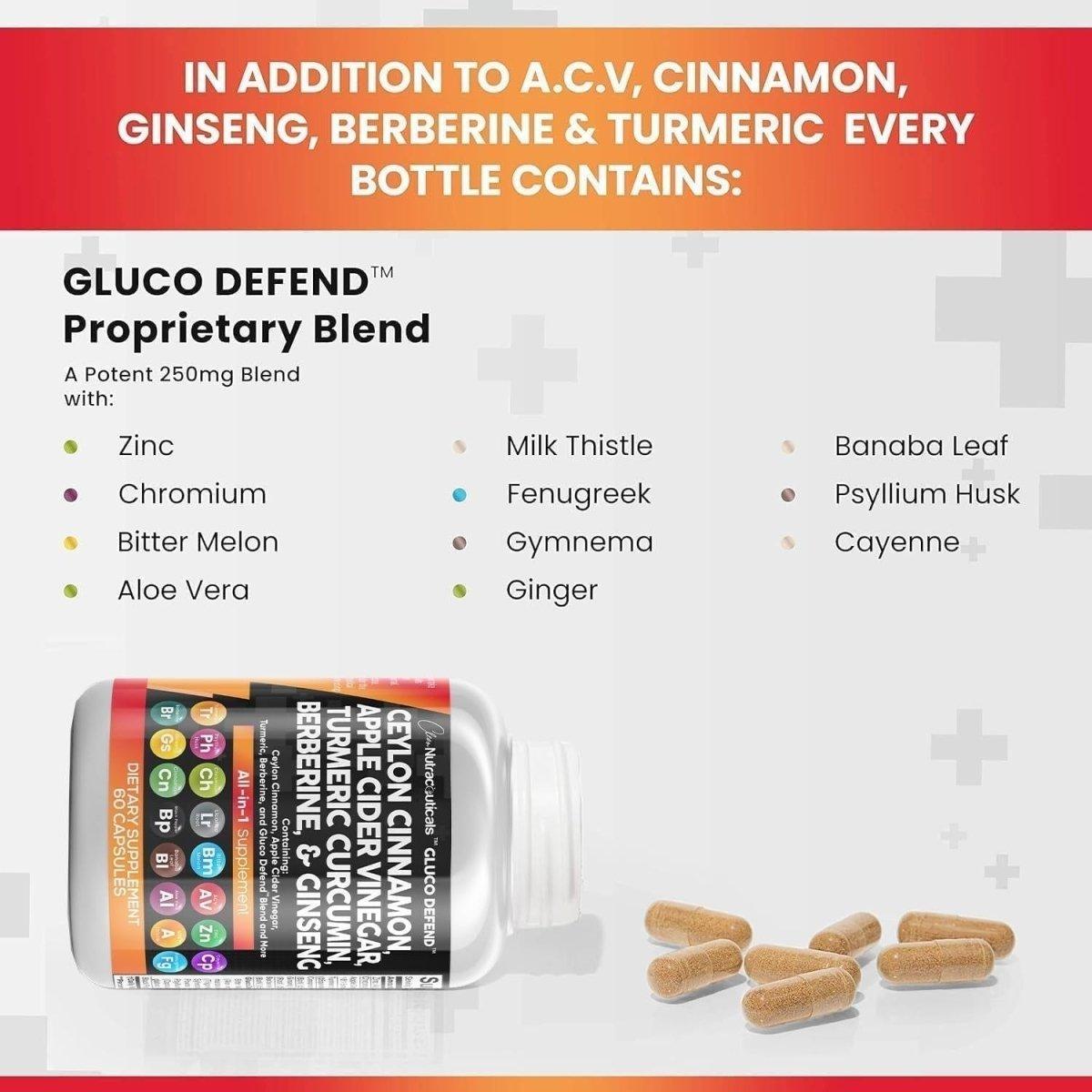 Clean Nutraceuticals Gluco Defend All - in - 1 Supplement - 60 Capsules - Glam Global UK