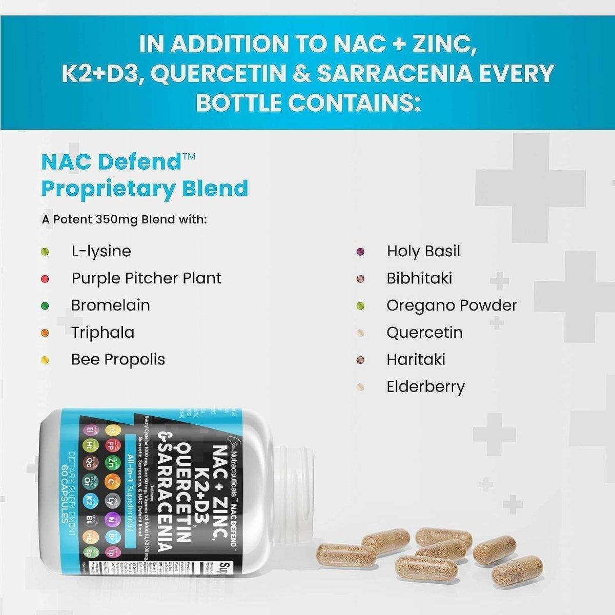 Clean Nutraceuticals NAC Defend All - in - 1 Supplement - 60 Capsules - Glam Global UK