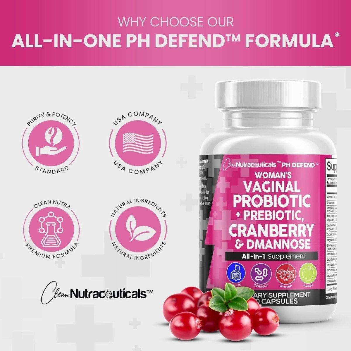 Clean Nutraceuticals PH Defend All - in1 Women’s Supplement - 60 Capsules - Glam Global UK