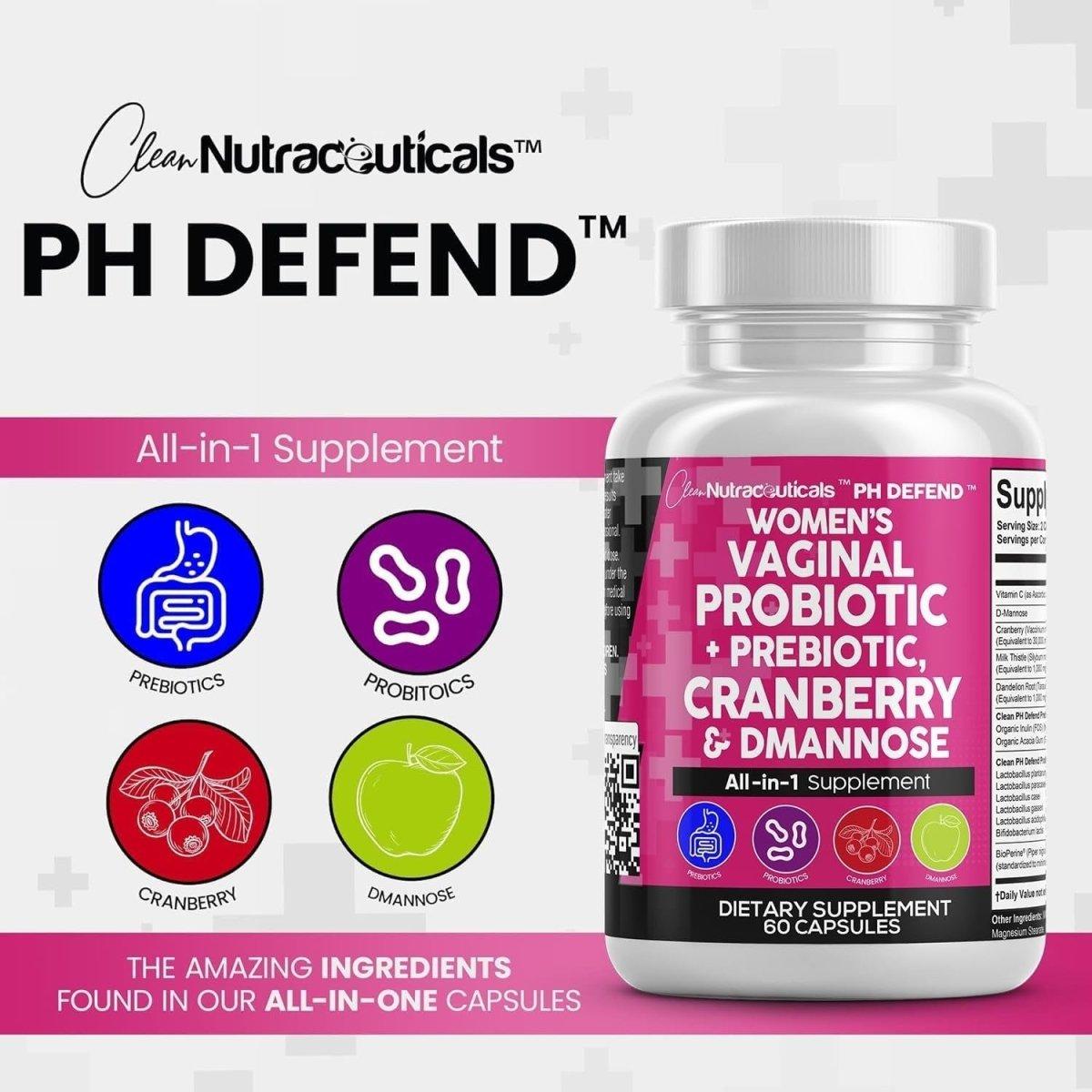 Clean Nutraceuticals PH Defend All - in1 Women’s Supplement - 60 Capsules - Glam Global UK