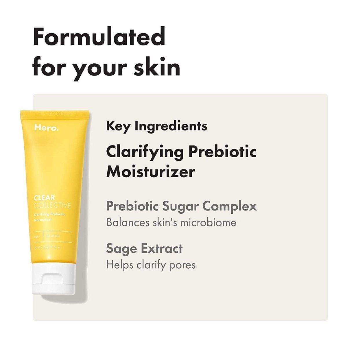 Clear Collective Clarifying Prebiotic Moisturizer from - Hydrating Daily Face Moisturizer to Purify, Smooth and Soften Skin (2.36 Fl Oz) - Glam Global UK