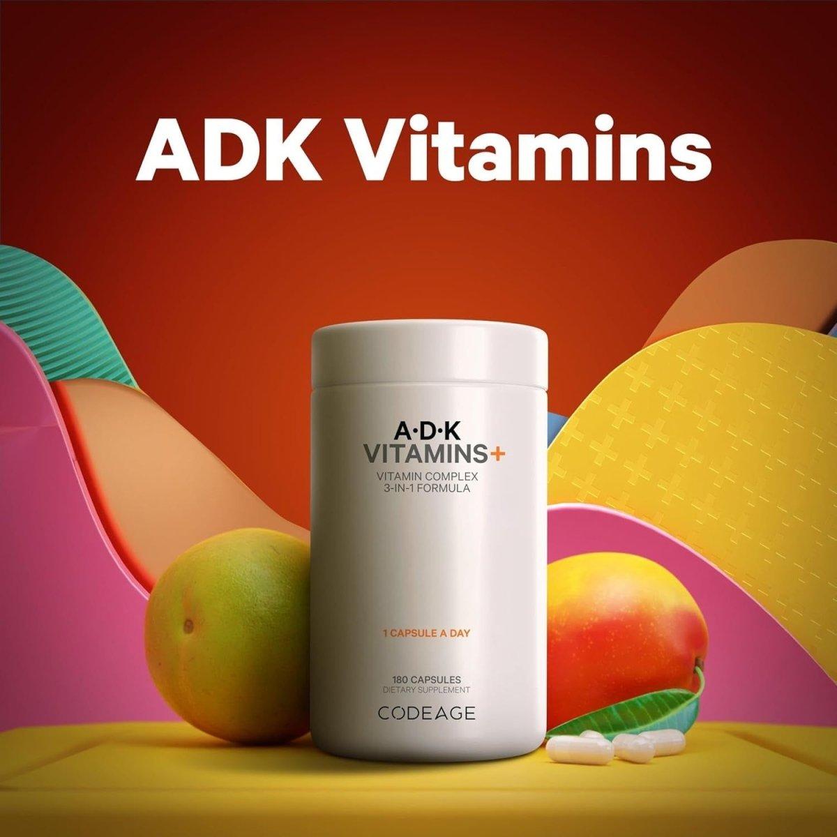 Codeage ADK Vitamins+ Supplement - 180 Capsules - Glam Global UK