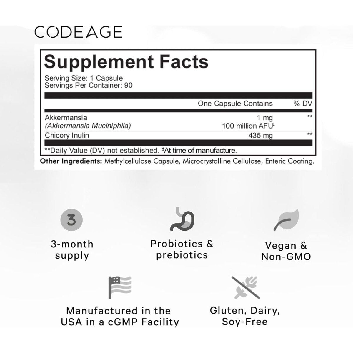 Codeage Akkermansia Muciniphila Probiotic - Prebiotic Supplement - 90 Vegetable Capsules - Glam Global UKCodeage