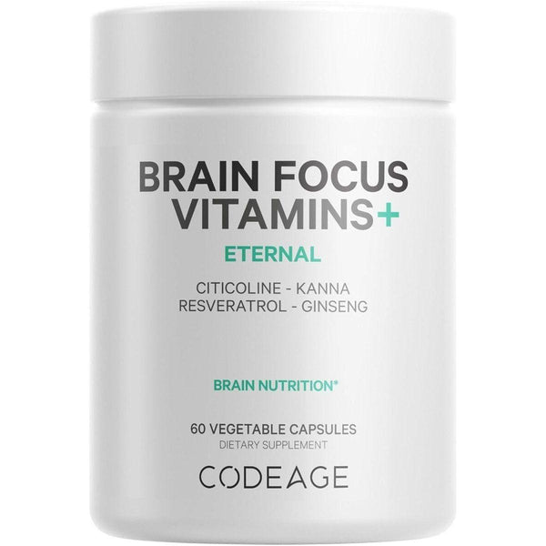 Codeage Brain Focus Vitamins+ Supplement - 60 Vegetable Capsules - Glam Global UKCodeage