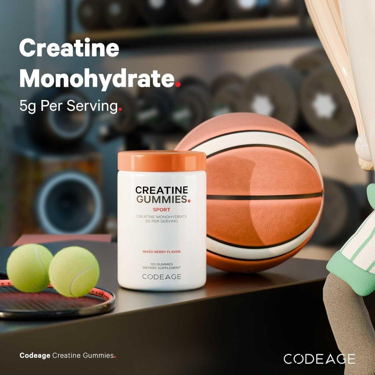 Codeage Creatine Monohydrate Gummies Supplement - 120 Gummies - Glam Global UKCodeage