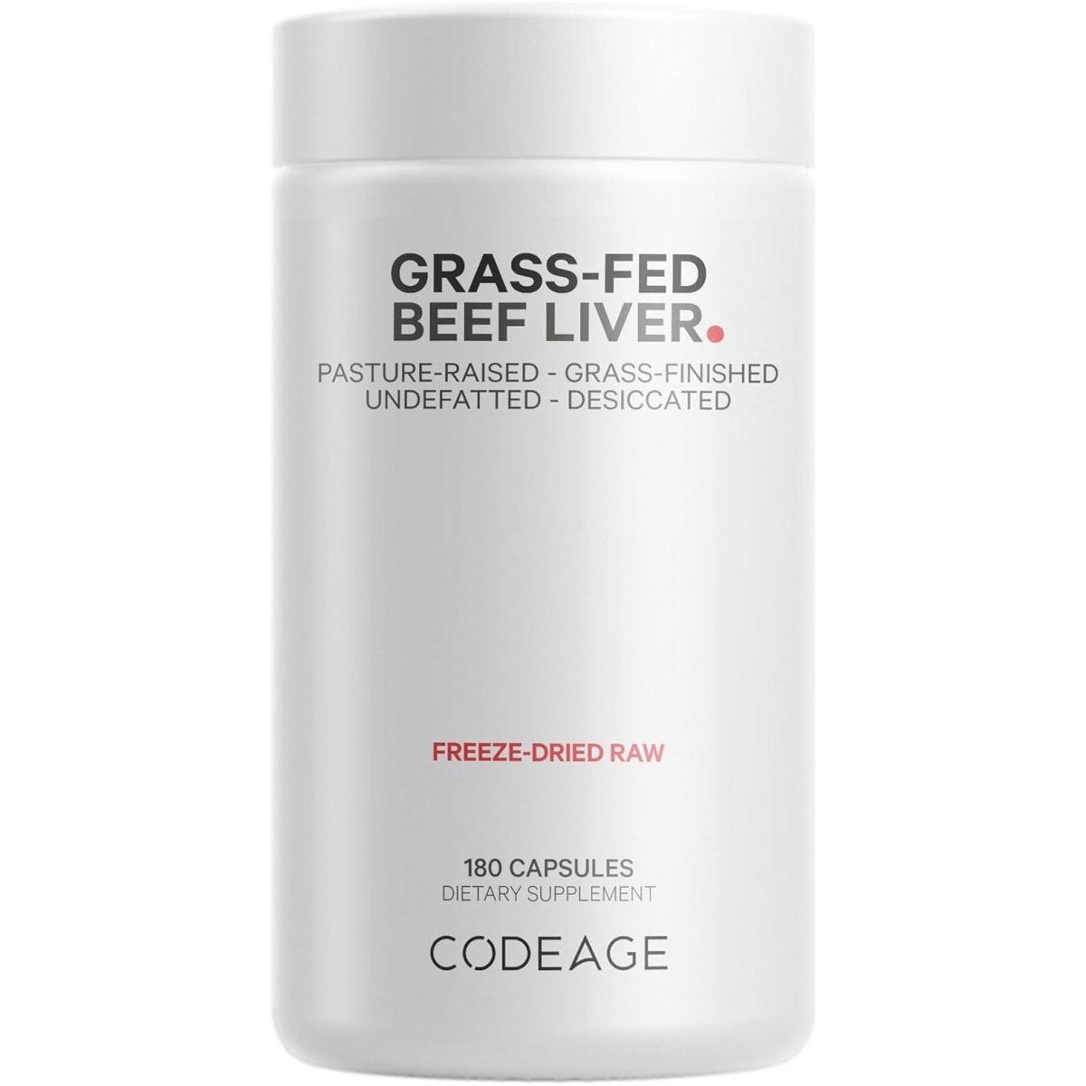 Codeage Grass - Fed Beef Liver Supplement - 180 Capsules - Glam Global UK