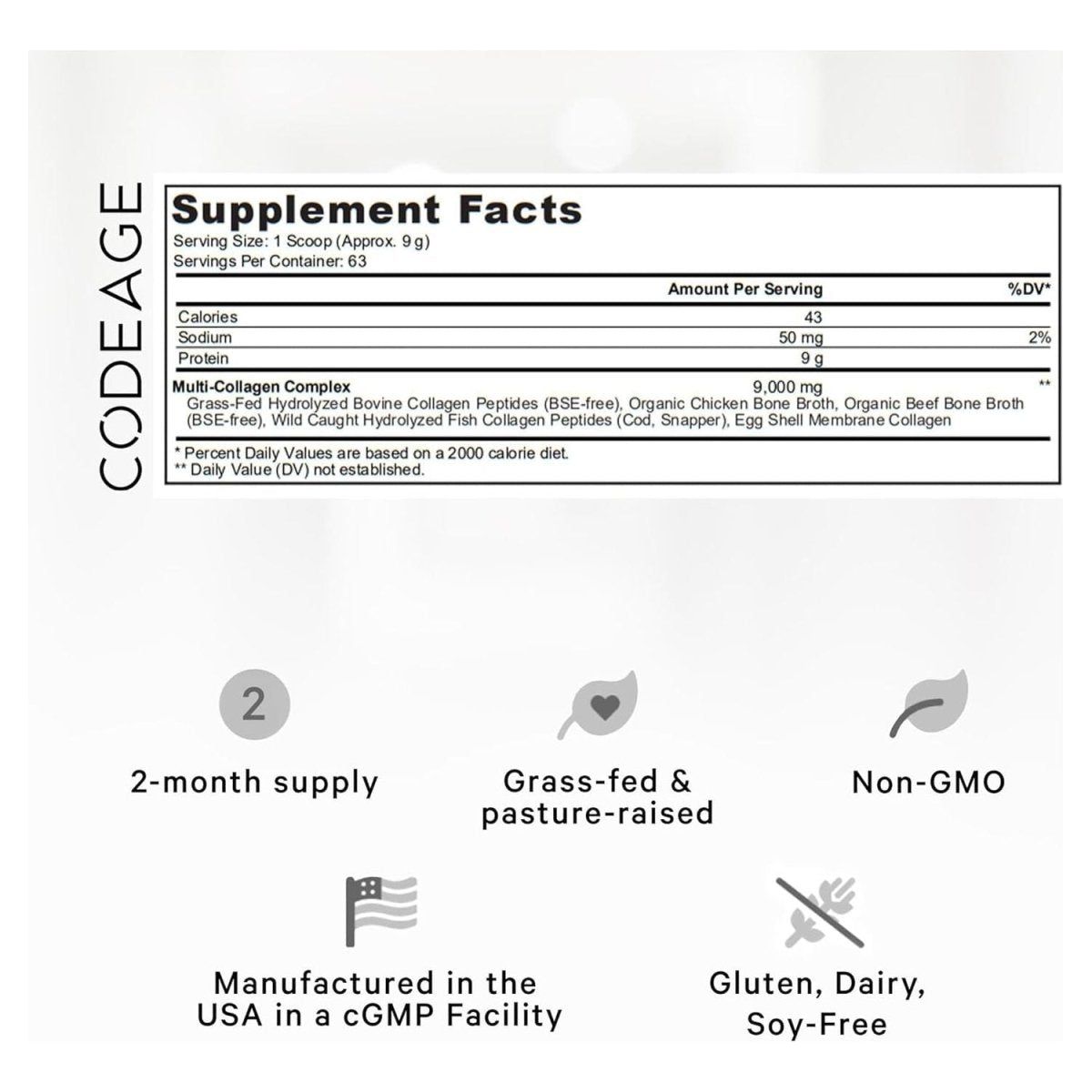 Codeage Multi Collagen Peptides Powder 20 oz - 567 g - Glam Global UK