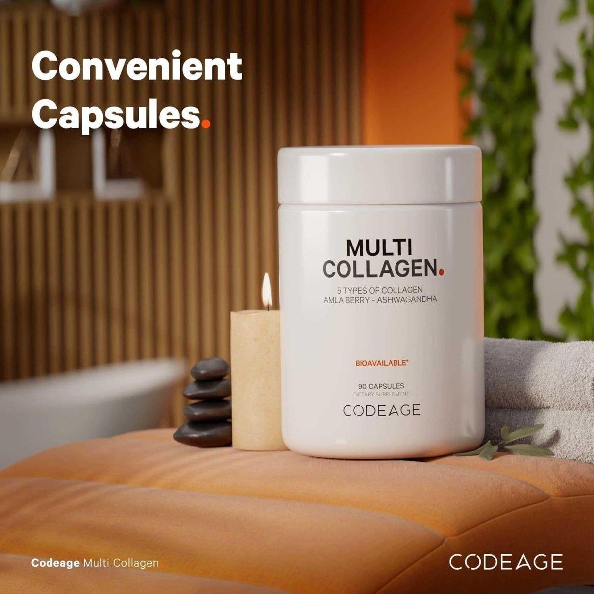 Codeage Multi Collagen Peptides Protein Capsules - 90 Capsules - Glam Global UK