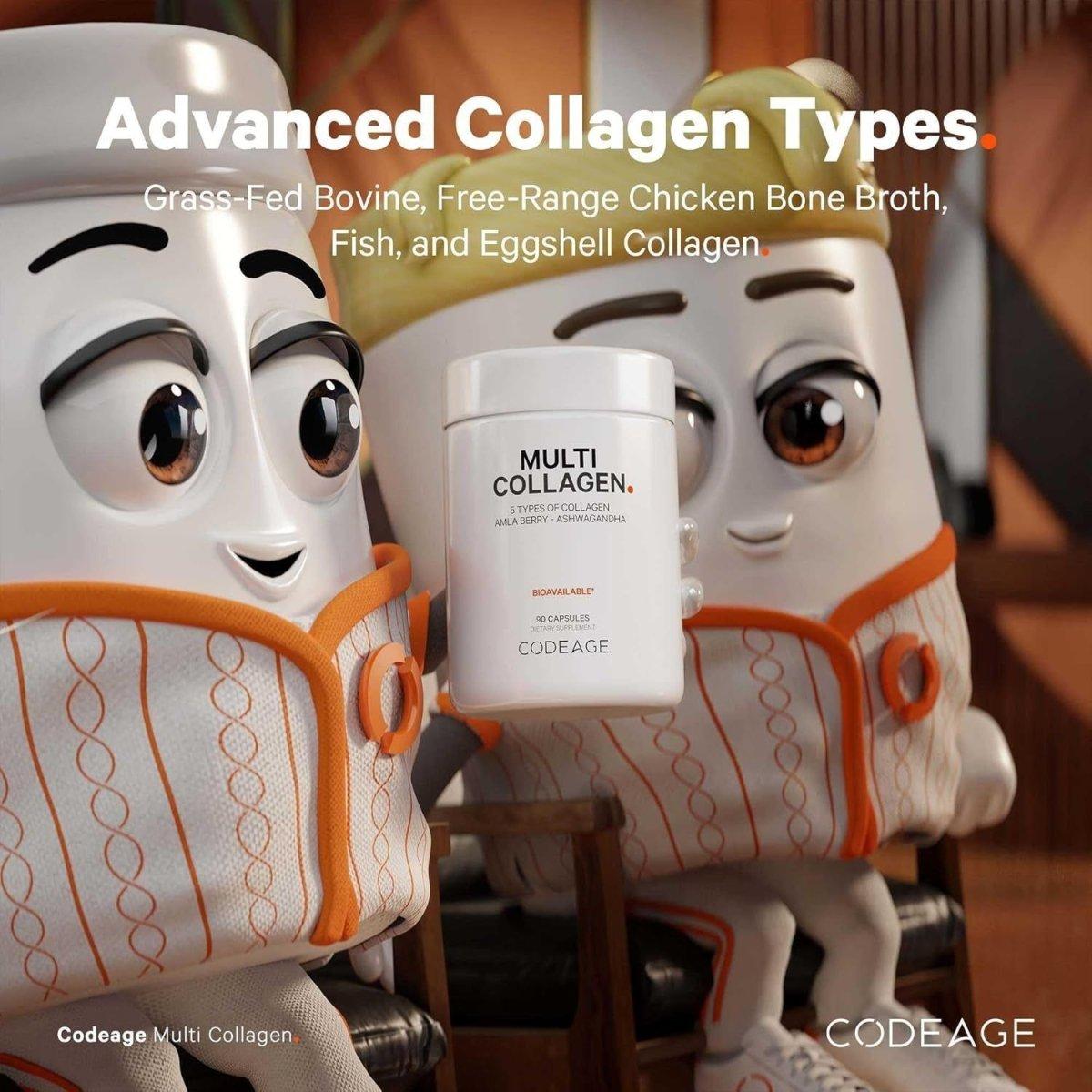 Codeage Multi Collagen Peptides Protein Capsules - 90 Capsules - Glam Global UK