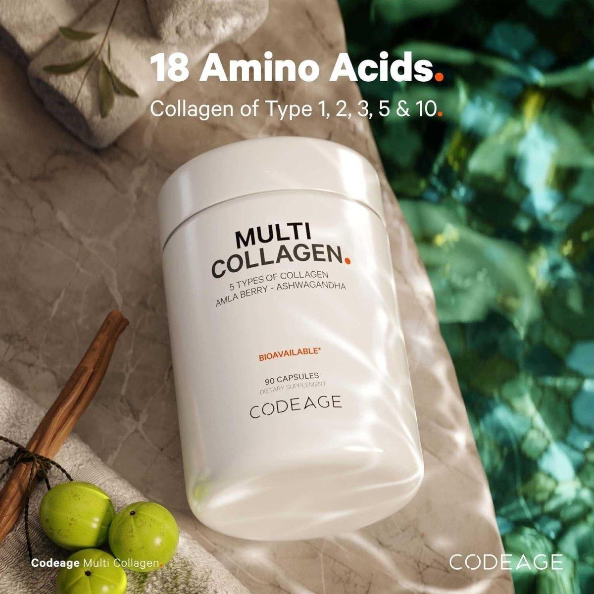 Codeage Multi Collagen Peptides Protein Capsules - 90 Capsules - Glam Global UK