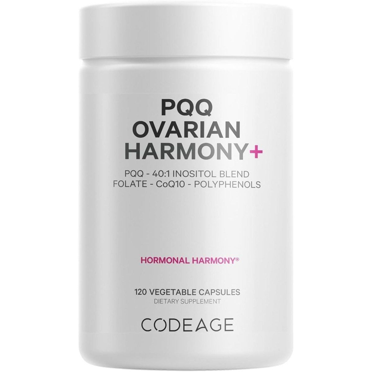 Codeage PQQ Ovarian Harmony+ Supplement - 120 Vegetable Capsules - Glam Global UKCodeage