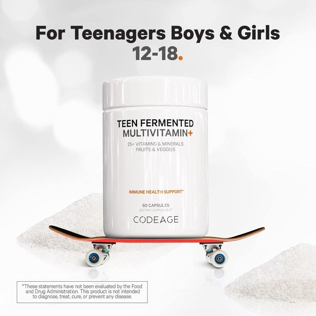 Codeage Teen Fermented Multivitamin+ Supplement - 60 Capsules - Glam Global UK