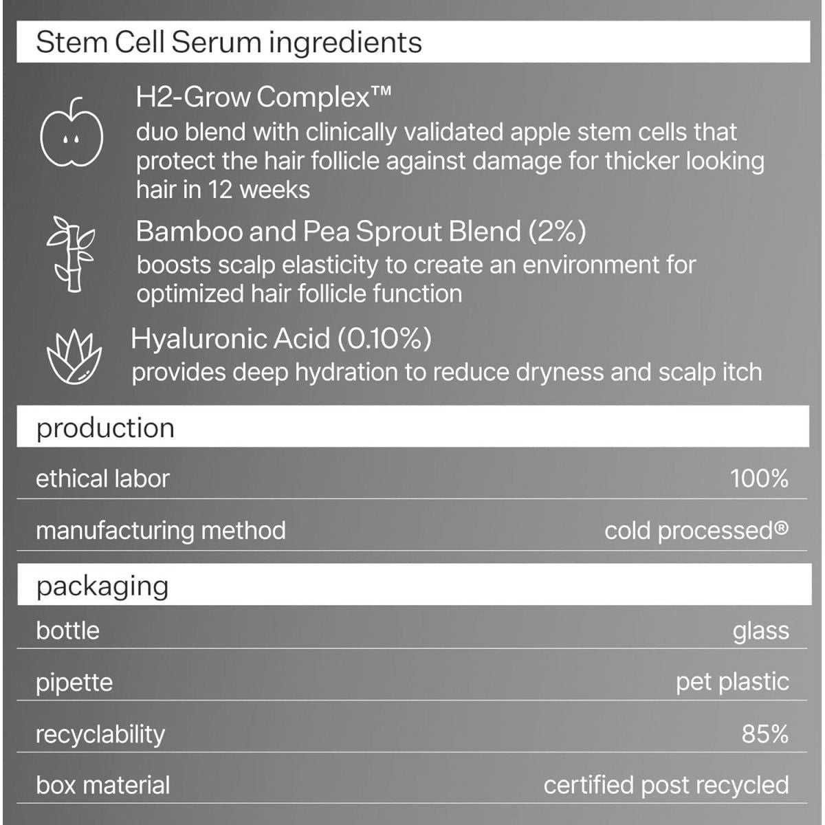 Cold Processed Stem Cell Scalp Serum - Promotes Thicker and Fuller - Looking Hair - Soothes and Hydrates the Scalp - Sulphate and Paraben Free - Aloe Vera for Improved Scalp Health. - Glam Global UK