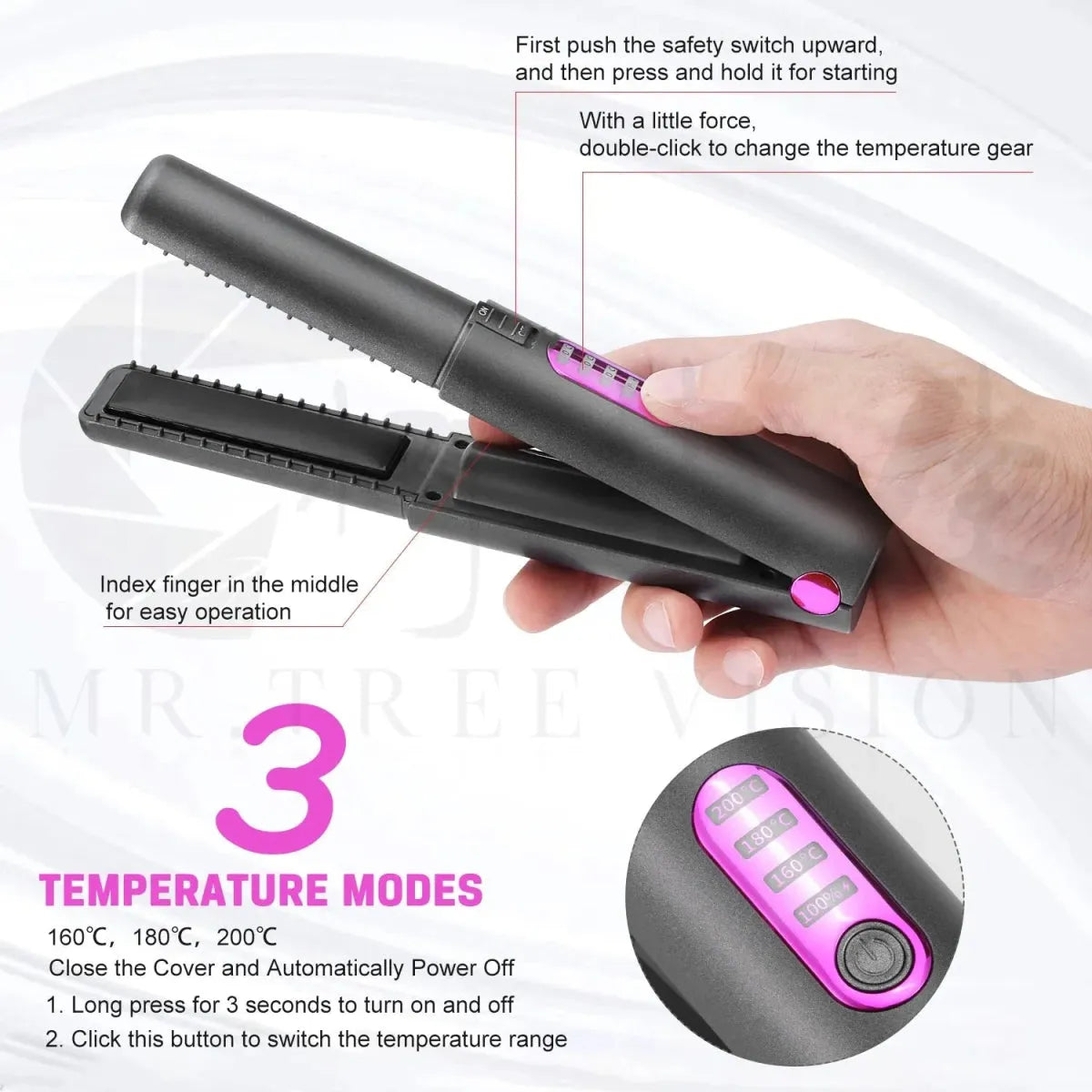 Cordless Hair Straightener and Curler - Glam Global UK