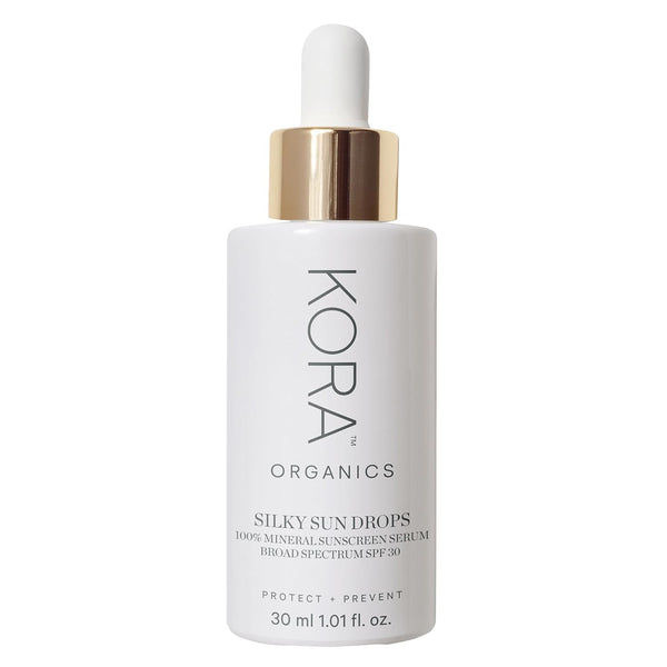 KORA Organics Silky Sun Drops SPF 30 – 30ml | Certified Organic Mineral Face Sunscreen Serum