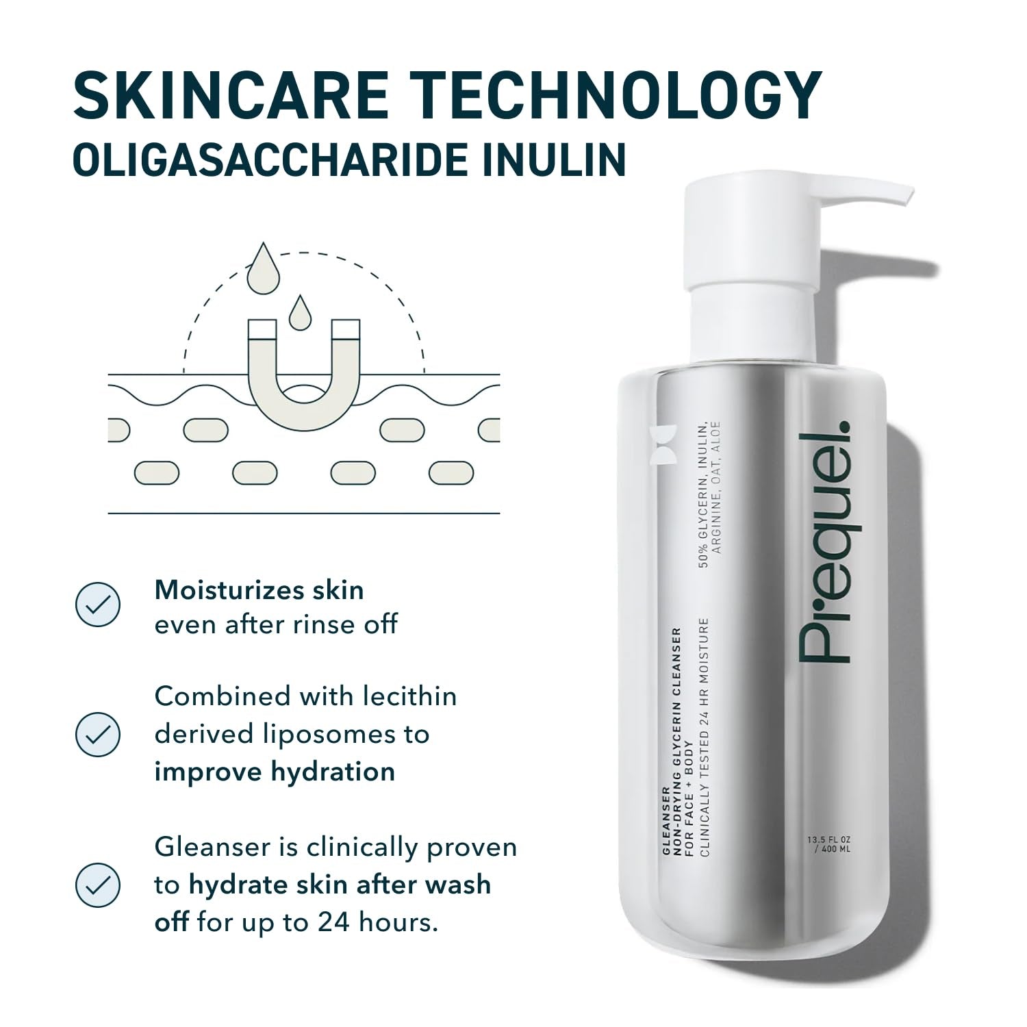 Prequel Gleanser | Non-Drying Glycerin Cleanser – 400ml (Pack of 2)