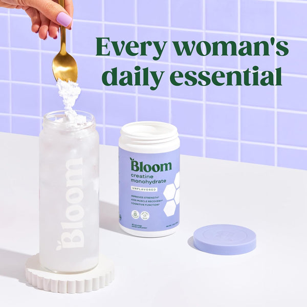 Bloom Nutrition Creatine Monohydrate – 206g | Lean Muscle, Strength & Brain Support – Unflavored, 40 Servings