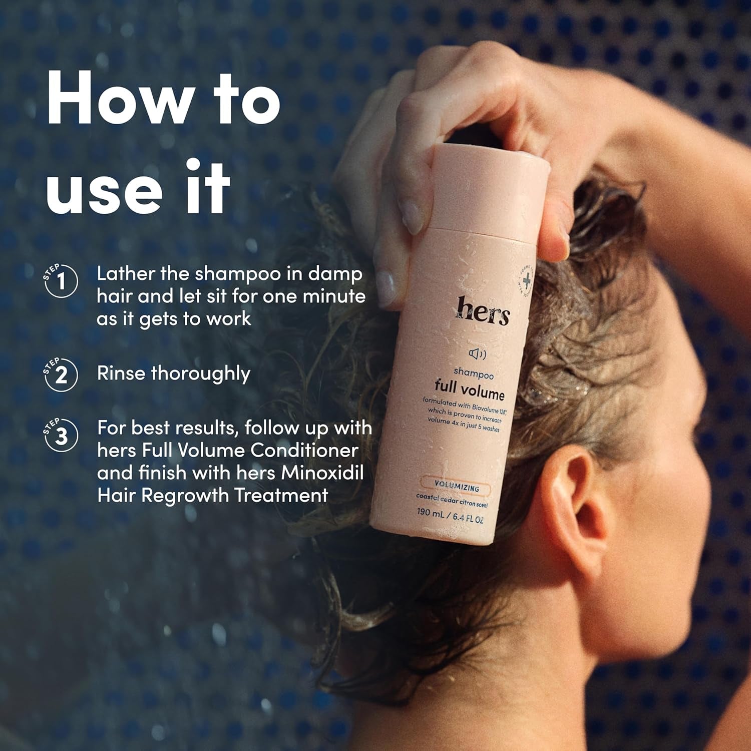 Hers Full Volume Shampoo – 190ml (2 Pack) | Volumising Care for Fine, Limp Hair