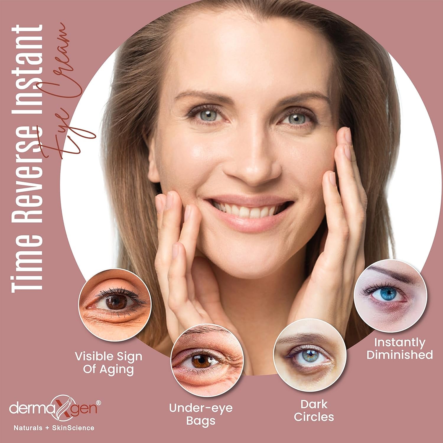 DERMAXGEN Time Reverse Instant Eye Cream – 12ml | Instant Lift for Dark Circles, Puffiness & Fine Lines