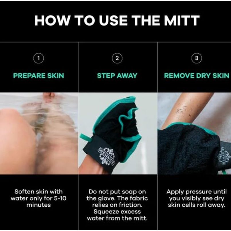 Dermasuri Deep Exfoliating Body Scrub - 2 Piece Mitt Set