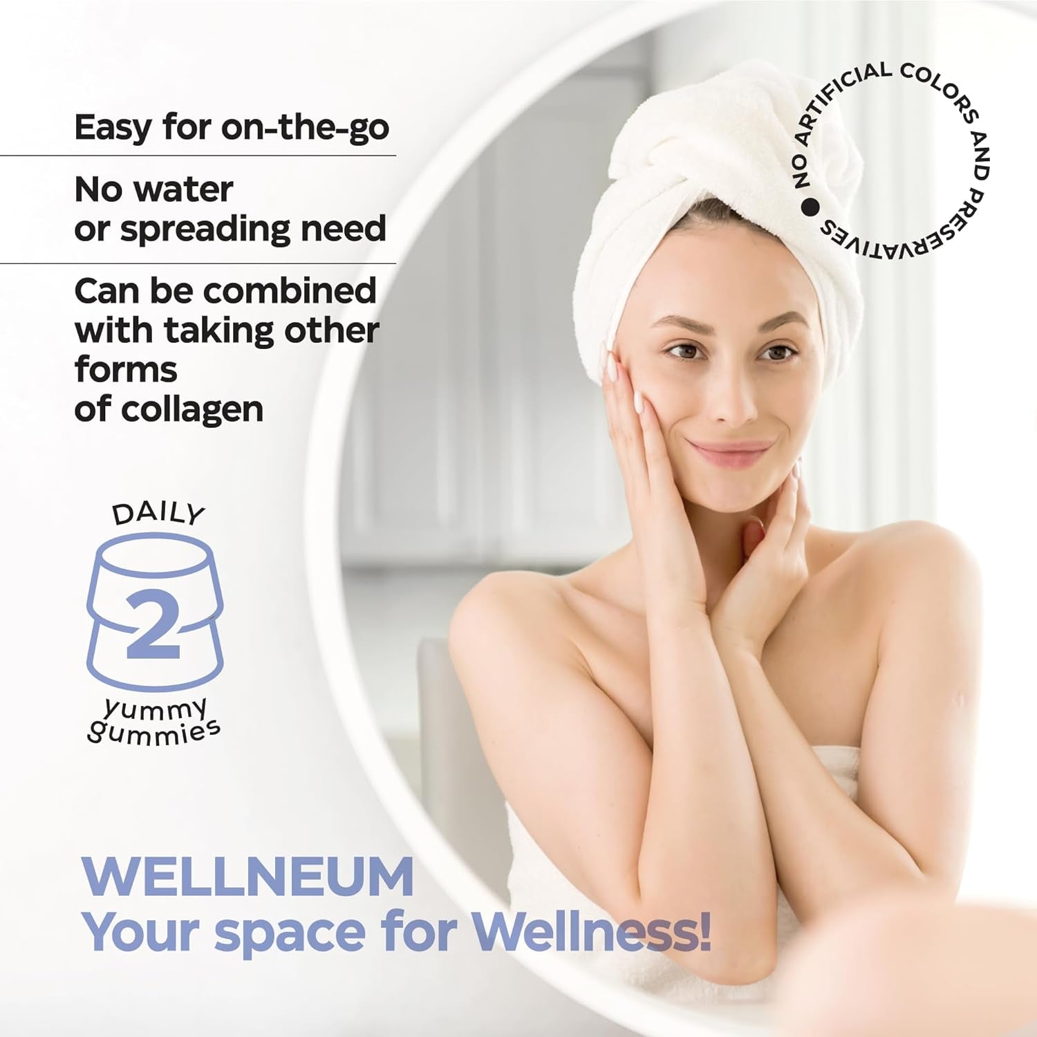 Collagen Peptides Gummies Sugar Free, 3000Mg Multi Collagen Blend + 2500Mg Keratin + 5000Mcg Biotin, with Vitamin C, Zinc & Hyaluronic Acid, Non-Gmo, 60 Gummies (30 Servings)