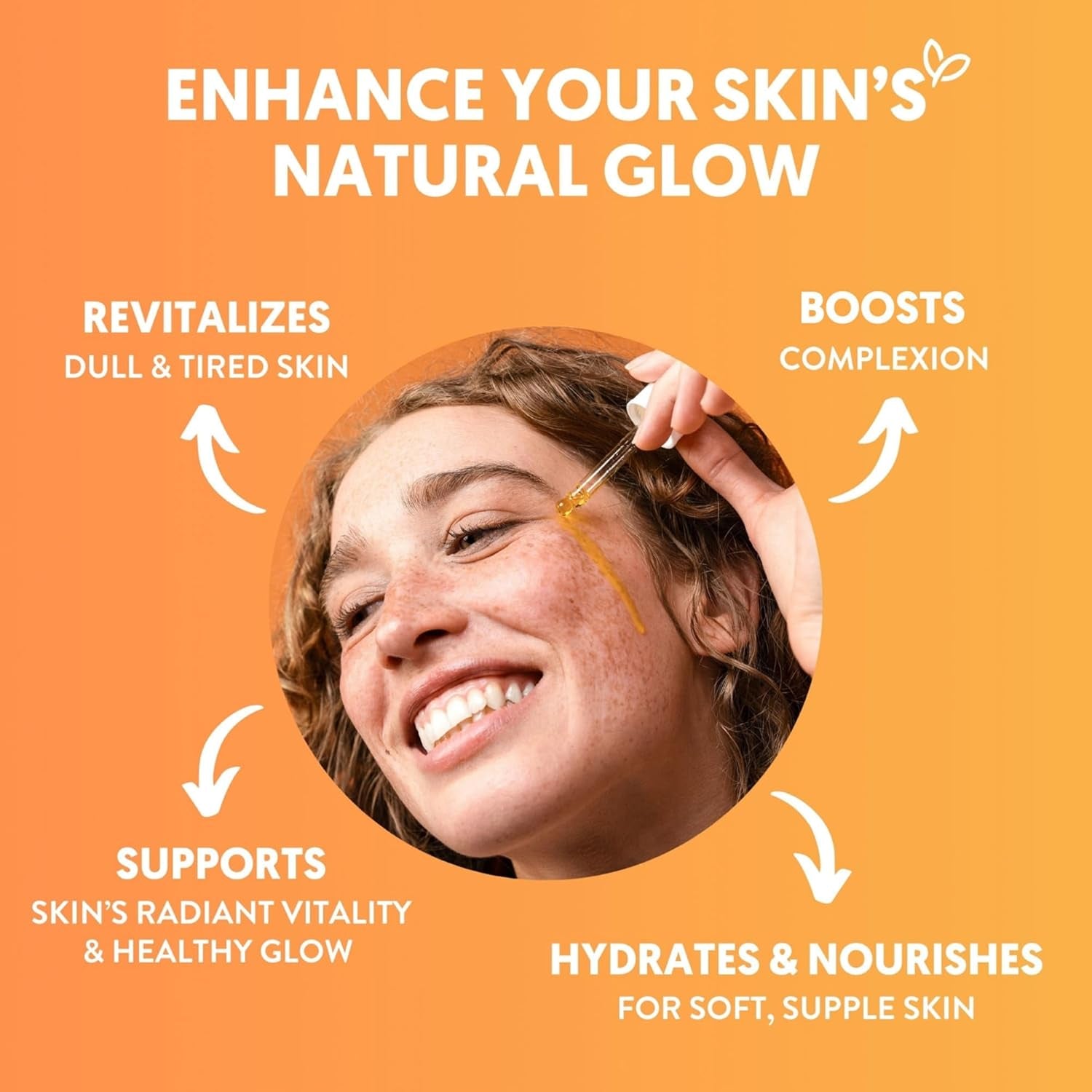 Brightening & Hydrating Face Oil - Vitamin C Oil & Turmeric Extract Enriched with Plant Squalane Oil for Face- Revitalize Dull, Tired Skin - Vitamin C Face Oil for Women and Men, 1 Fl Oz