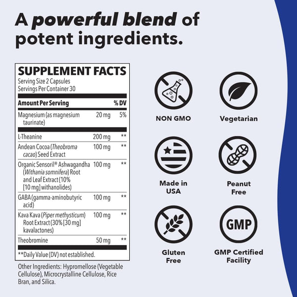 LifeSeasons Anxie-T Stress Support Supplement – 60 Capsules | Natural Stress & Anxiety Relief