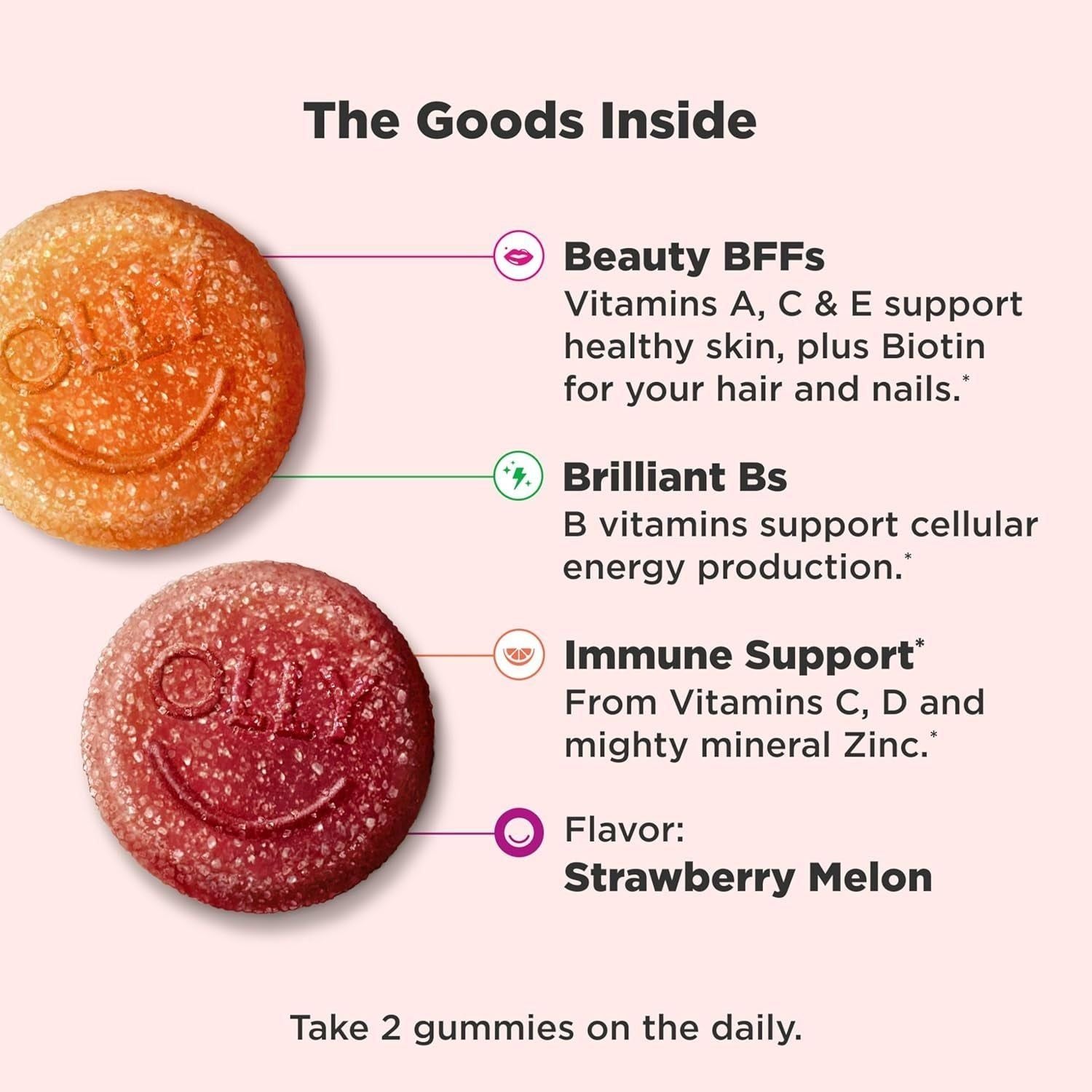 Teen Girl Multi Gummy, Healthy Skin and Immune Support, 15 Essential Vitamins, Biotin, Zinc, Calcium, Chewable Multivitamin, Berry Melon, 35 Day Supply, 70 Count