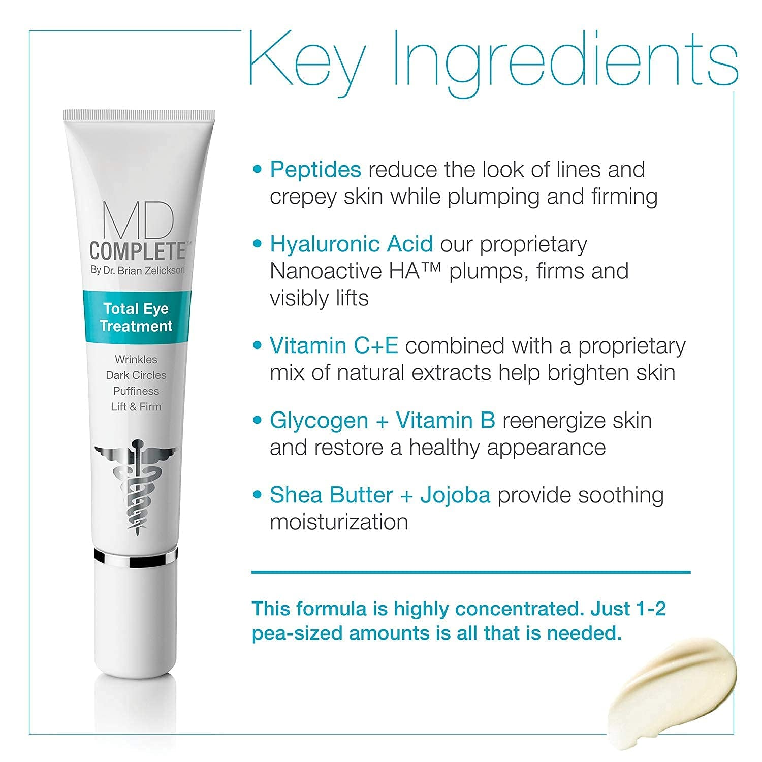 MD Complete by Dr. Brian Zelickson Total Eye Treatment – 15ml | Brightening & Firming Eye Care