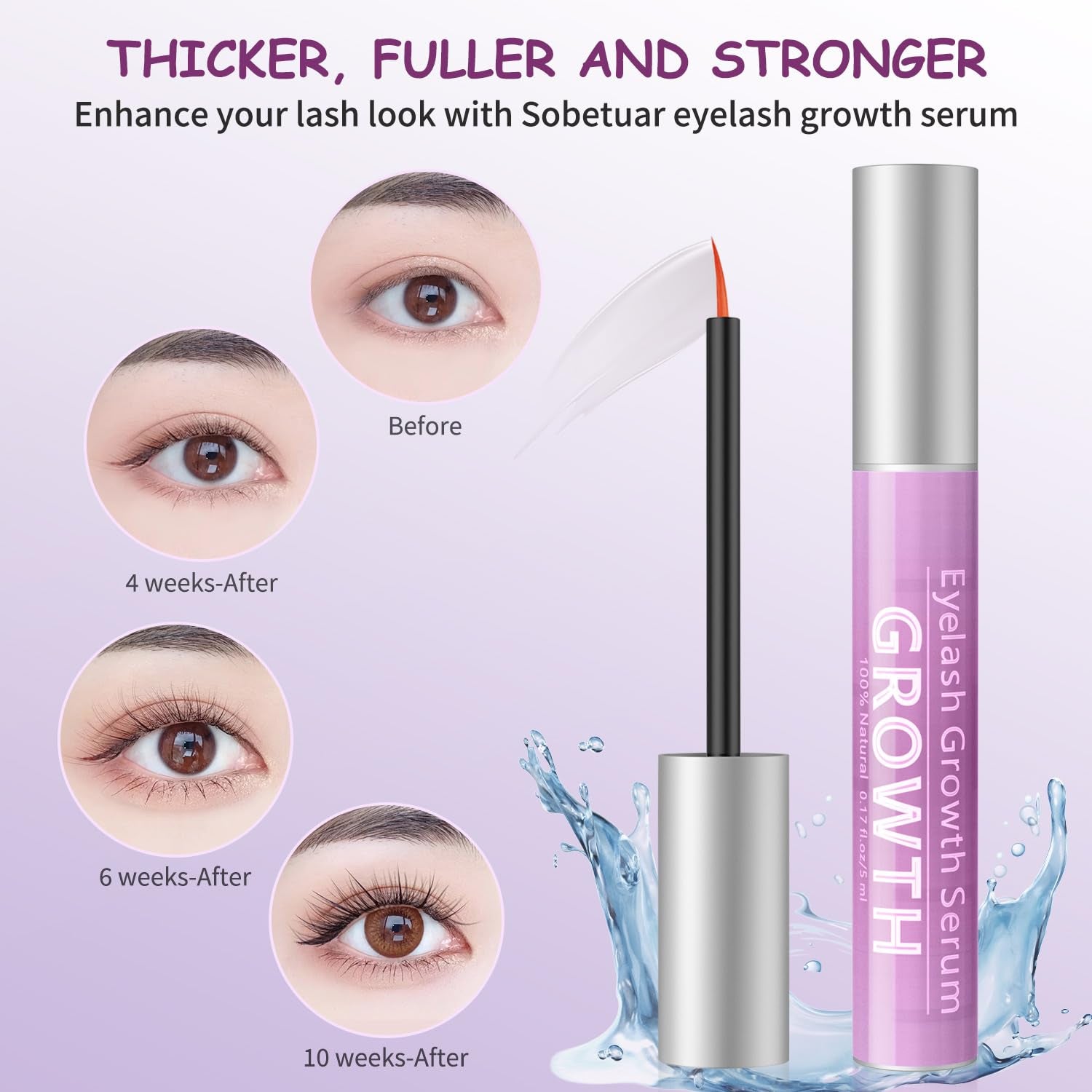 Sobetuar Eyelash Growth Serum – 5ml | Longer, Fuller, Thicker Lashes in 4 Weeks