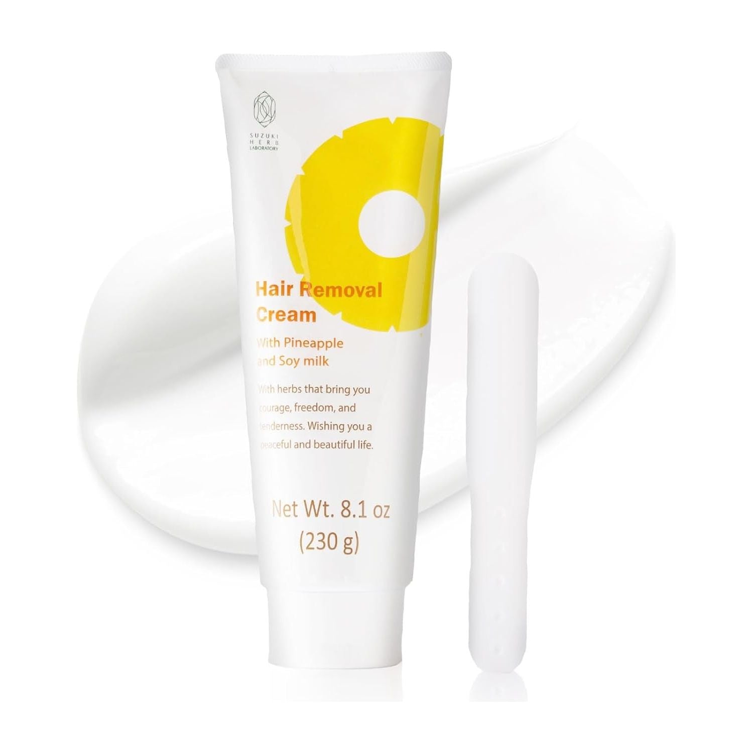 SUZUKI HERB LABORATORY Pineapple & Soy Milk Hair Removal Cream – 230g | Gentle, Painless & Nourishing