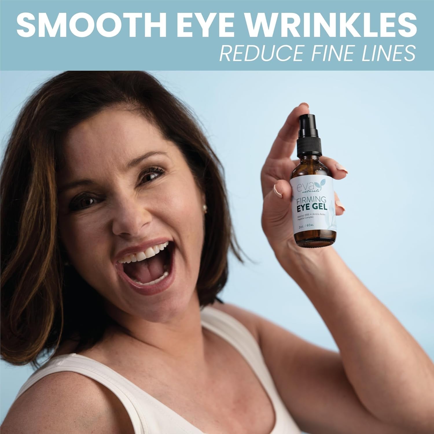 Eva Naturals Firming Eye Gel – 60ml | Reduces Puffiness, Dark Circles & Fine Lines