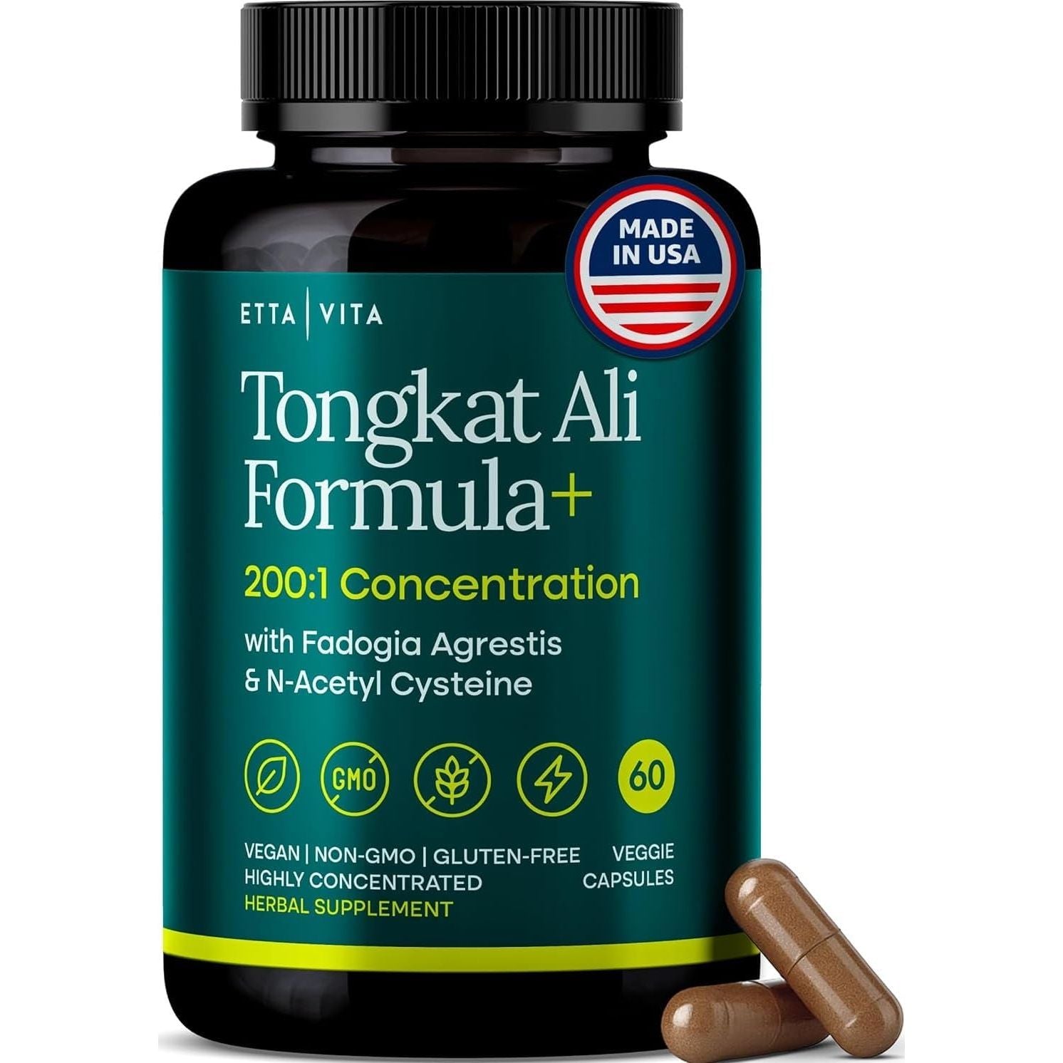 Potent Longjack - Tongkat Ali & Fadogia Agrestis Supplement for Men & Womens Energy, T Support, Lean Muscle Growth & Recovery, Hormonal Balance, Pre-Workout with Vegan NAC Liver Detox & Cleanse