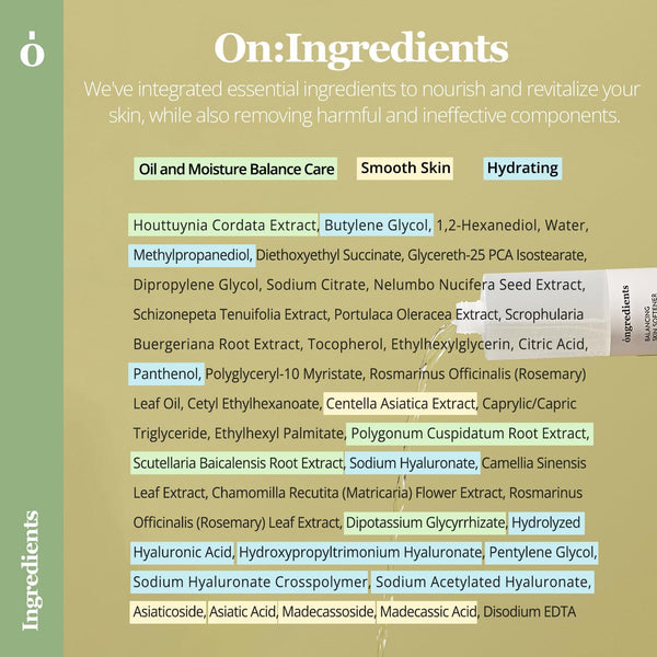 ONGREDIENTS Balancing Skin Softener – 250ml | Heartleaf Hydrating Toner
