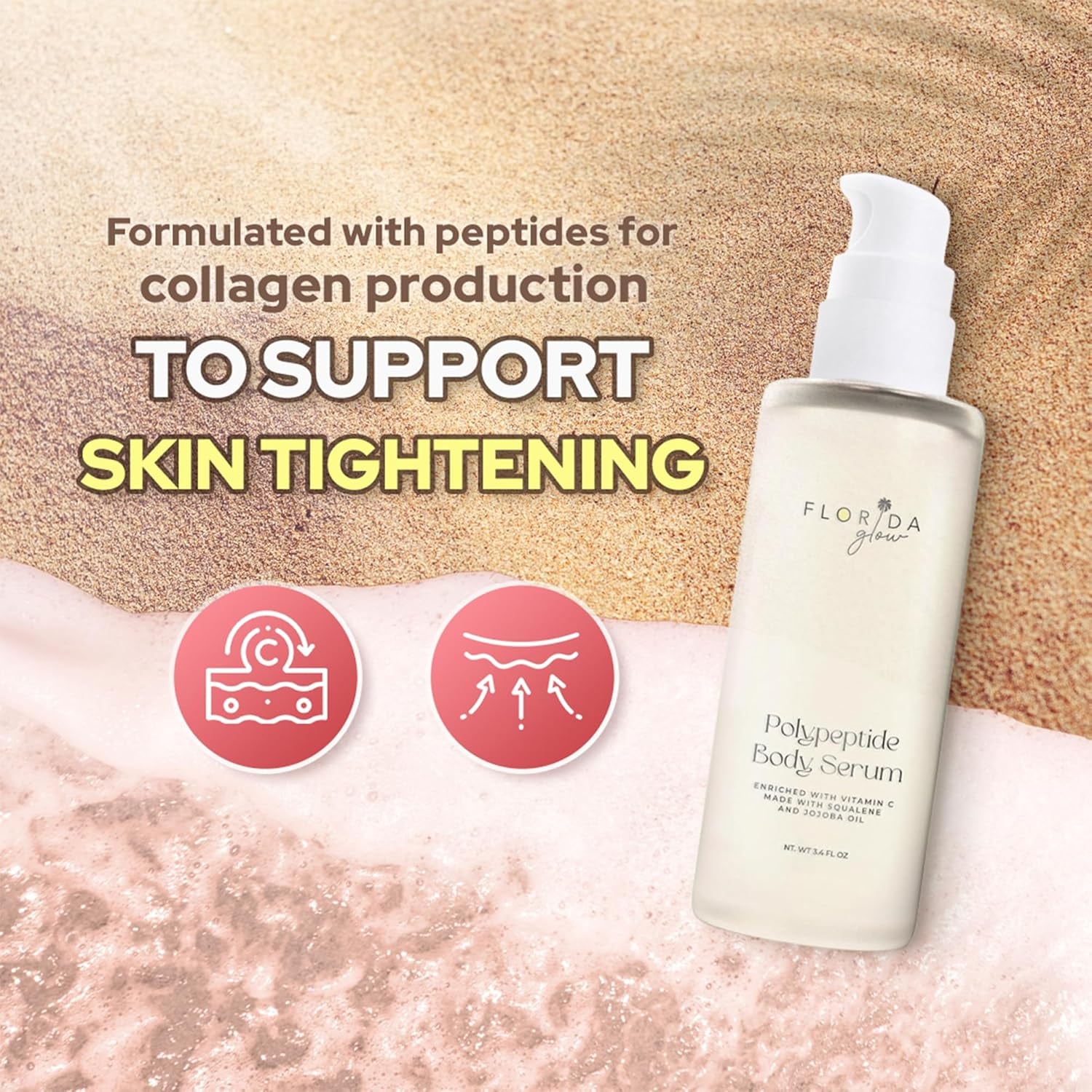 Florida Salt Scrubs Polypeptide Body Serum (Wild Rose) – 100ml | Hydrating, Firming & Collagen-Boosting Body Oil