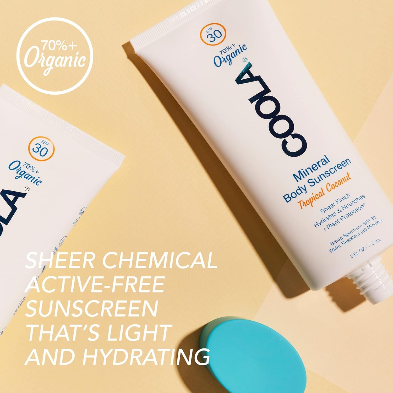 COOLA Mineral Sunscreen SPF 30 – 148ml Tropical Coconut | Reef-Friendly, Sheer Zinc-Based Protection