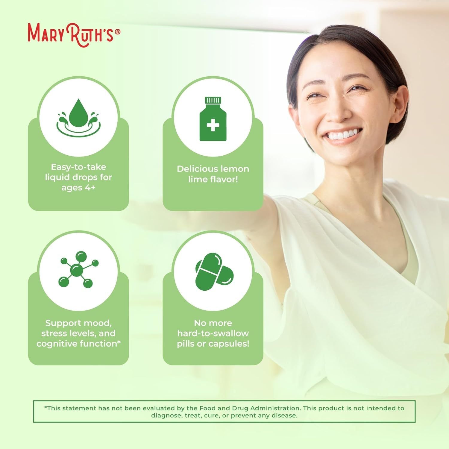 MaryRuth Organics L-Theanine Liquid Drops – 60ml | Mood, Relaxation & Cognitive Support