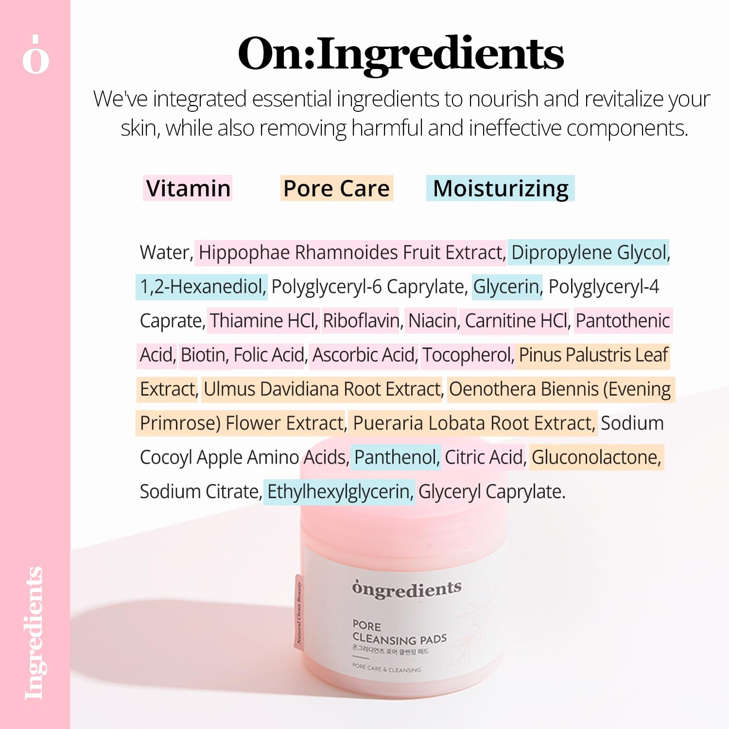ONGREDIENTS Pore Cleansing Pads – 60 Pads | Deep Cleansing & Pore Care
