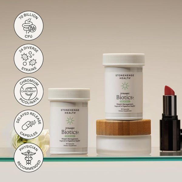 Biotics for Women Probiotic 70 Billion CFU, 24 Strains + Prebiotic Fiber, Weight Management, Focus & Mood, Digestive, Vaginal & Immune Support, Non-Gmo, 30 Delayed-Release Veg Caps