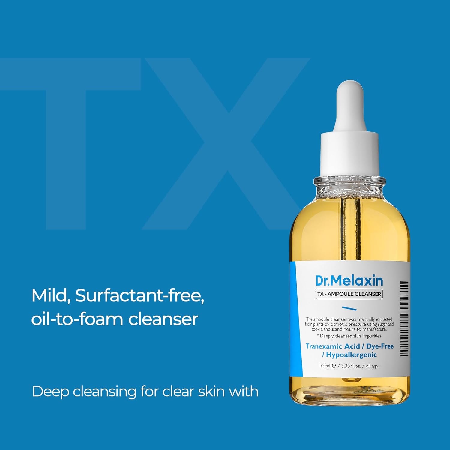 Dr.Melaxin TX Ampoule Cleanser – 100ml | Oil-to-Foam Deep Cleansing & Brightening Care